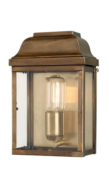 Darmowy zwrot Kinkiet zewnętrzny metalowy brązowy ze szkłem VICTORIA BR IP44 z serii VICTORIA - Elstead Lighting