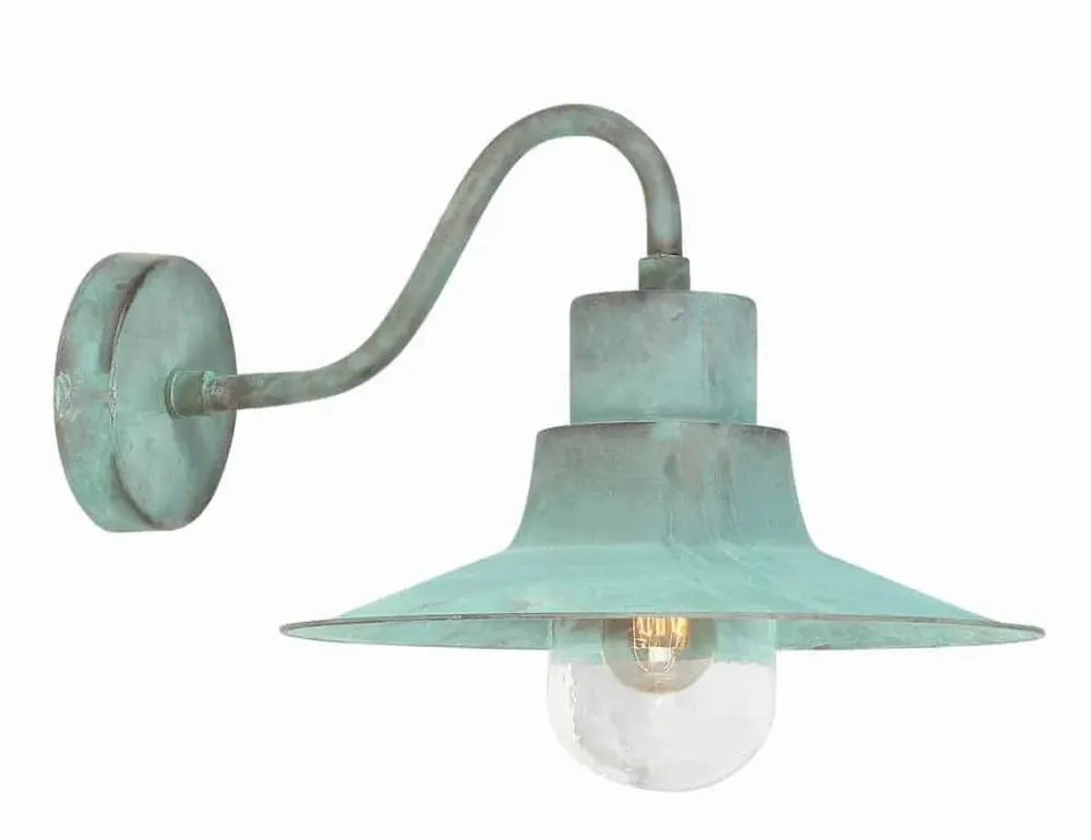 Premium Kinkiet zewnętrzny metalowy zielony ze szklanym kloszem SHELDON V z serii SHELDON - Elstead Lighting