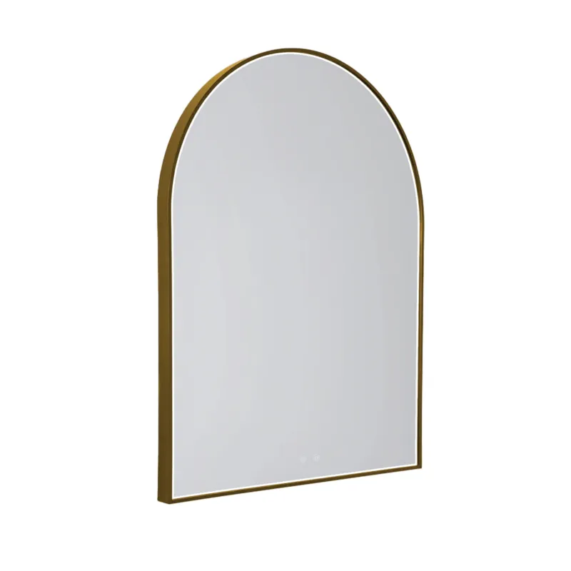 Lustro podświetlane MIRROR PÓŁOKRĄG 90x70cm ZŁOTE W0386 - MaxLight Oferta