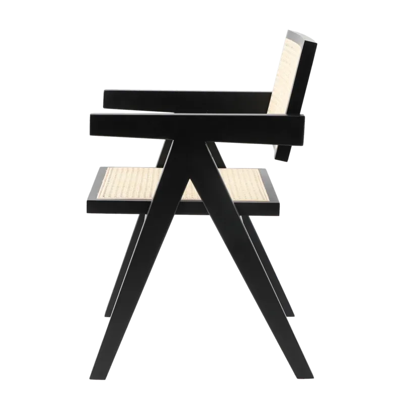 Ekspresowa dostawa Krzesło BOHO drewniane w kolorze czarnym z podłokietnikami MH-011CH-BN - Step Into Design