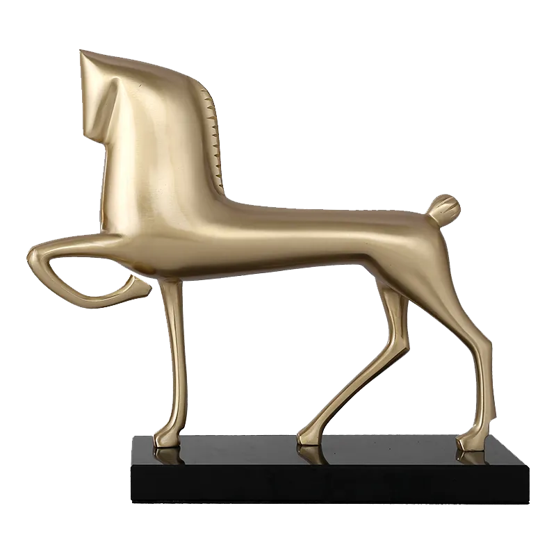 Figurka dekoracyjna koń złoty na czarnej podstawie GL-TD6231L z serii GLADIUS - Cosmo Light Ostatnia szansa