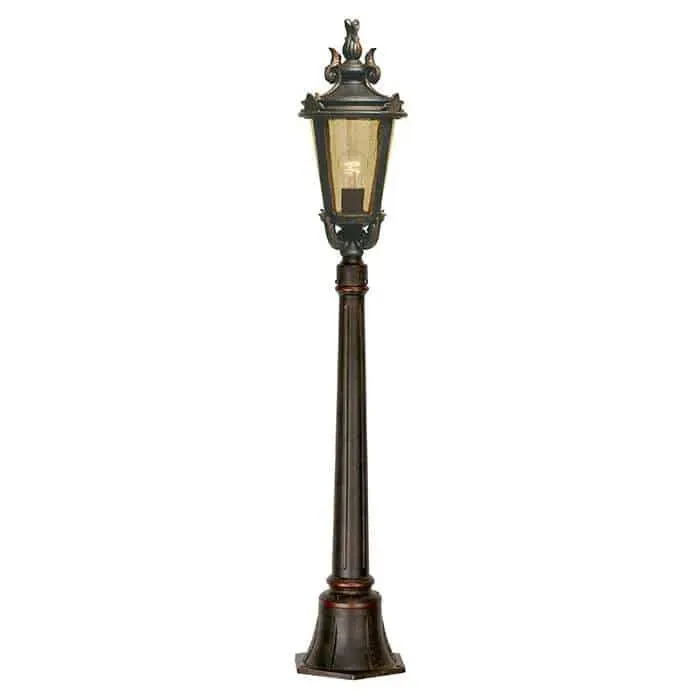 Super okazja Latarnia ogrodowa metalowa brązowa ze szkłem bursztynowym BT4/M z serii BALTIMORE - Elstead Lighting