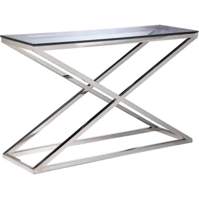 Konsola metalowa srebrna ze szklanym blatem NY-C1421S z serii NEW YORKER - Cosmo Light Hit sprzedaży