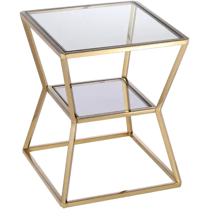 Obniżka ceny Stolik boczny kwadratowy złoty szklany 40cm BM-ST1537AU z serii BELMONT - Cosmo Light