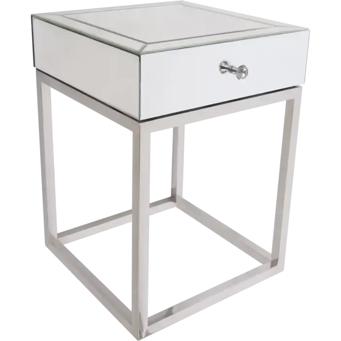 Stolik boczny szklany srebrny kwadratowy 45cm MD-ST1400S z serii MADISON - Cosmo Light Tylko dziś