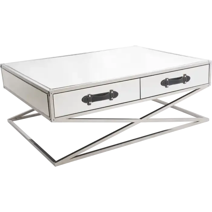 Najlepsza cena Stolik kawowy metalowy srebrno-biały 120cm VO-CT1394S z serii VOYAGE - Cosmo Light