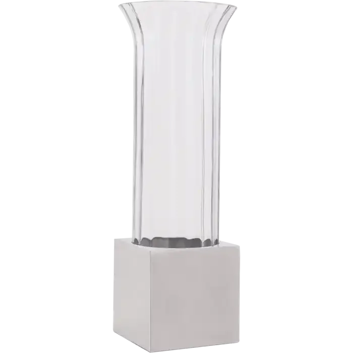 Świecznik metalowy srebrny ze szklanym kloszem 39cm D01660 z serii ISABELLE - Cosmo Light Zamów dziś