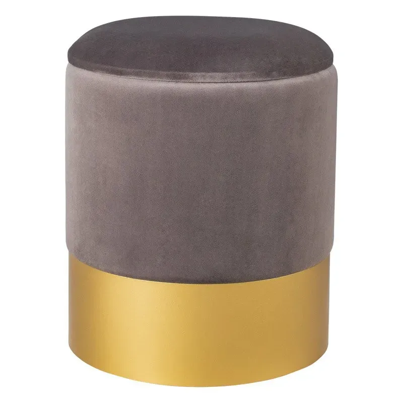 Pufa VELVET M szaro-złota - Step Into Design Bestseller