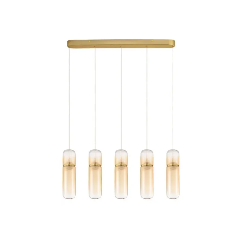 Obniżka ceny Lampa wisząca szklana modern Marno V LED 75cm bursztynowa