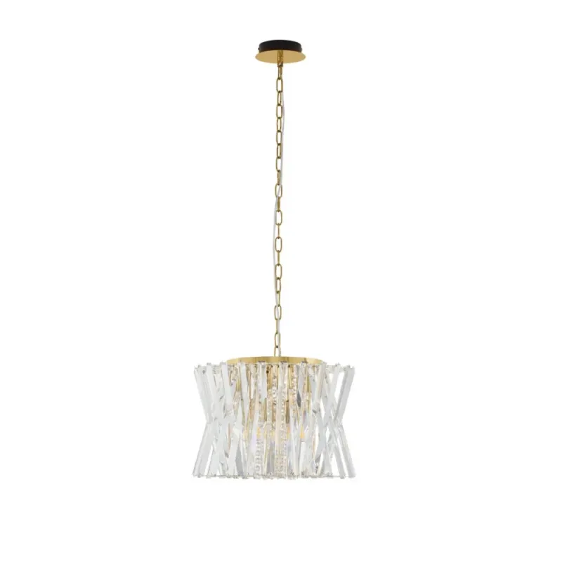 Żyrandol / lampa kryształowa Lareste 43cm przeźroczysty / satynowy mosiądz Ekspresowa dostawa