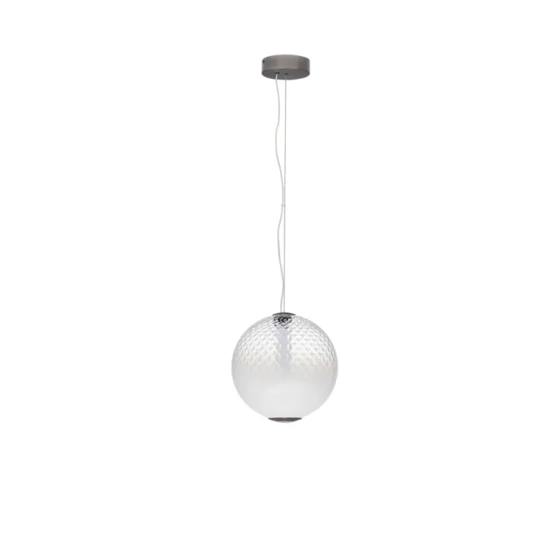 Lampa wisząca szklana kula retro Radoa LED 30cm opalizowany szary Bezpieczna płatność