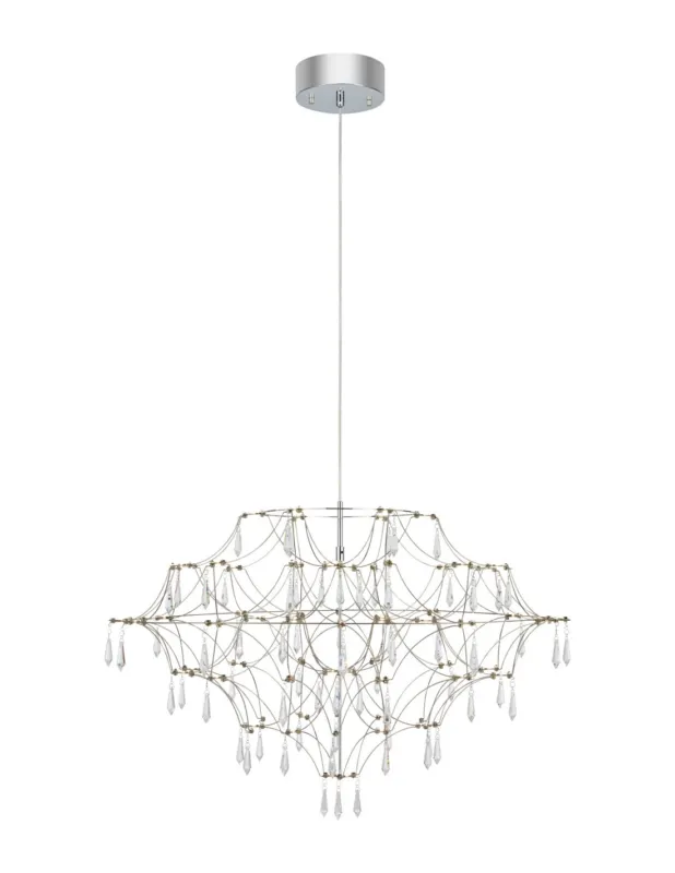 Żyrandol kryształowy Efesos LED 80cm przeźroczysty / stal Markslojd Super okazja