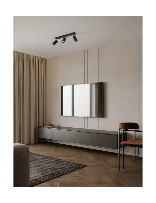Do wyczerpania zapasów Reflektor sufitowy 3 punktowy Gire czarny