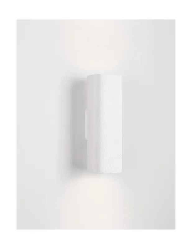 Oferta czasowa Kinkiet pionowy z gipsu strukturalnego Resen 25,5cm biały