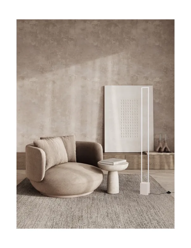 Do wyczerpania zapasów Lampa podłogowa w kształcie ramki Silot LED 3000K 160,5cm biała