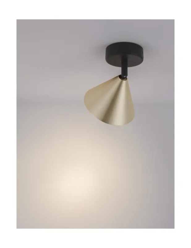 Reflektor sufitowy stożek Nocun 11,6cm czarny / oksydowane złoto Rabat
