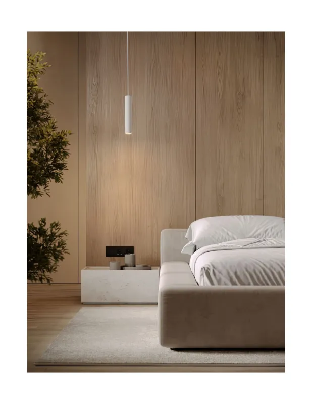 Lampa wisząca tuba Moro 4cm biała Sprawdź teraz