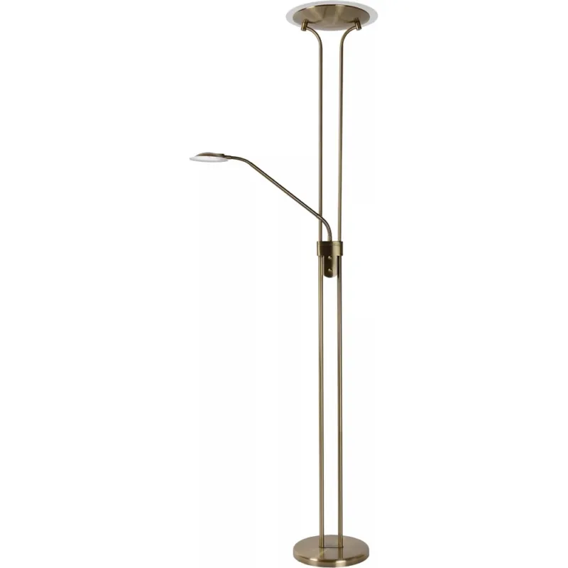Lampa podłogowa z lampką do czytania Champion-Led Brązowa Lucide Super okazja