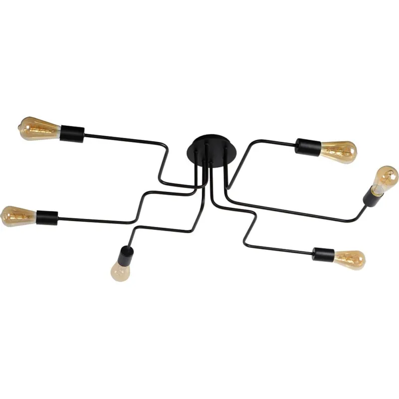 Do wyczerpania zapasów Lampa sufitowa loft Lester VI Czarna Lucide