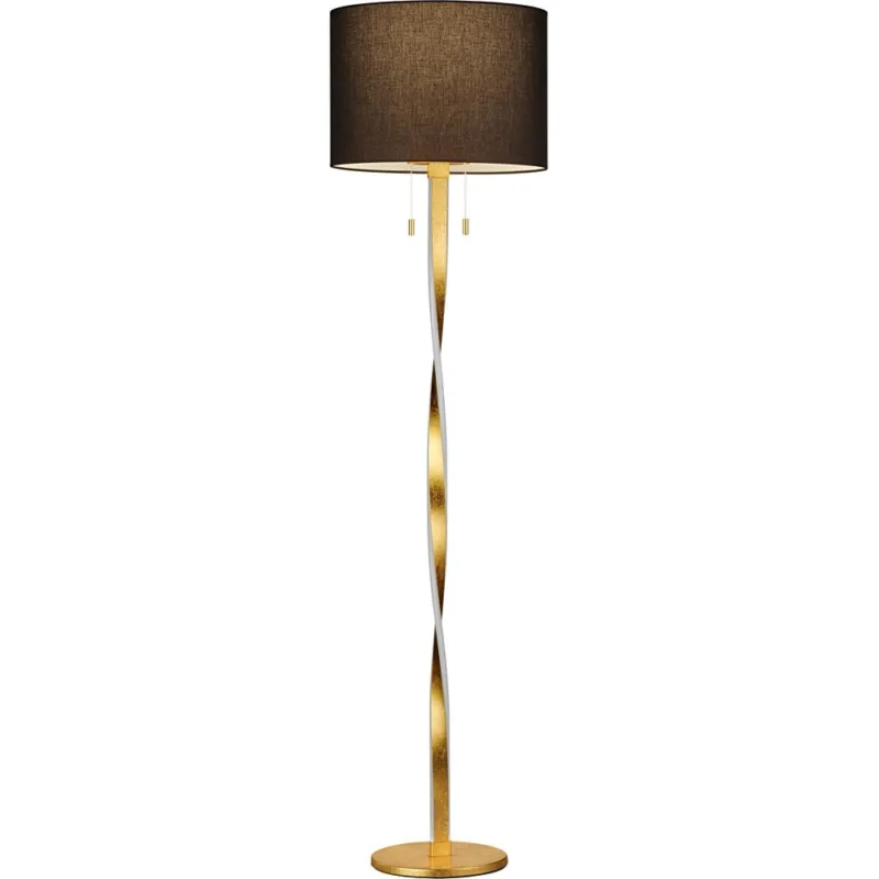 Lampa podłogowa glamour z abażurem Nandor Czarny/Złoty Trio Hit cenowy