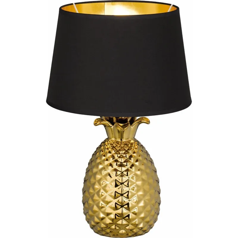 Lampa stołowa glamour z abażurem Pineapple 28 Czarny/Złoty Reality Hit cenowy