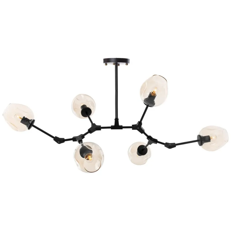 Lampa sufitowa szklana designerska Modern Orchid 6 Czarno Bursztynowa Step Into Design Nowość