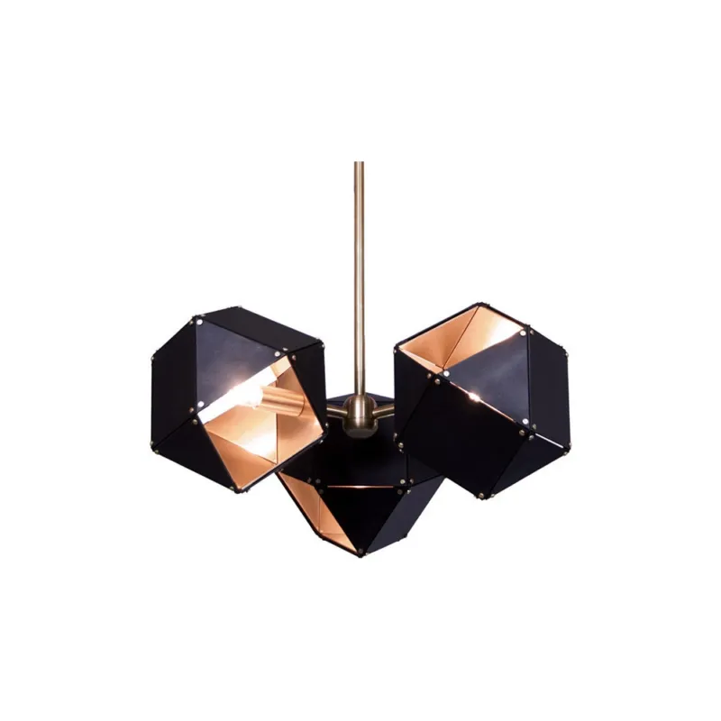 Lampa wisząca designerska New Geometry 3 Czarno Złota Step Into Design Wyprzedaż