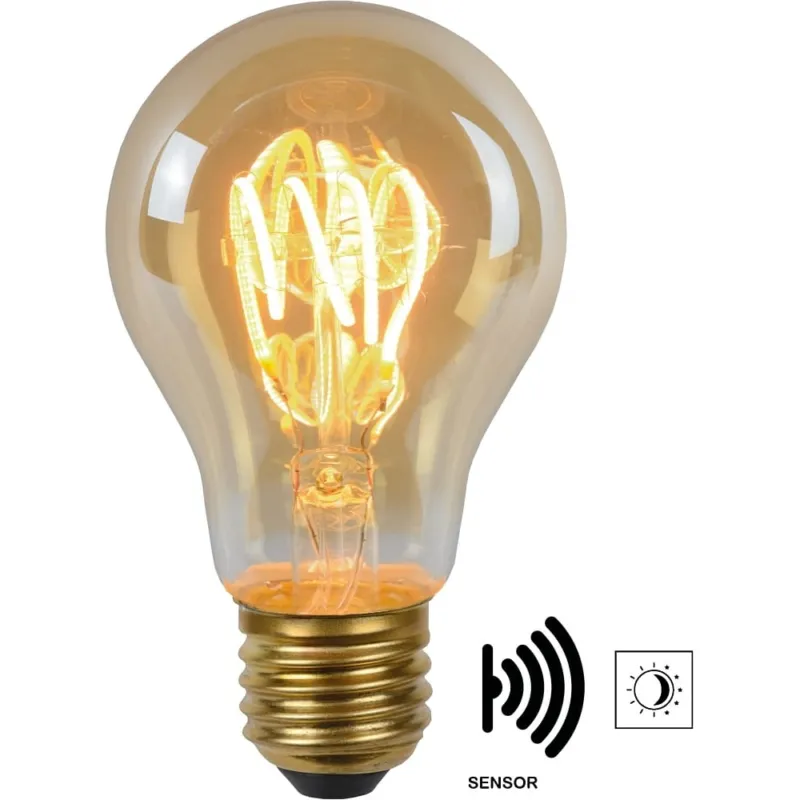 Żarówka dekoracyjna Twlightswitch Led Sensor E27 4W Bursztynowy Lucide Super okazja