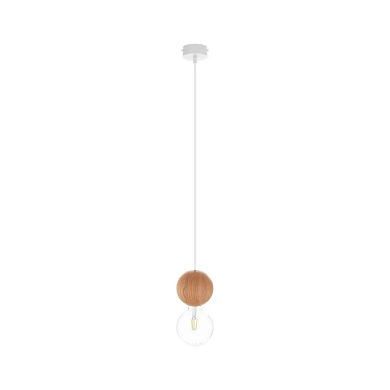 Lampa wisząca drewniana kula Sferni 8cm Kolorowe kable Promocja