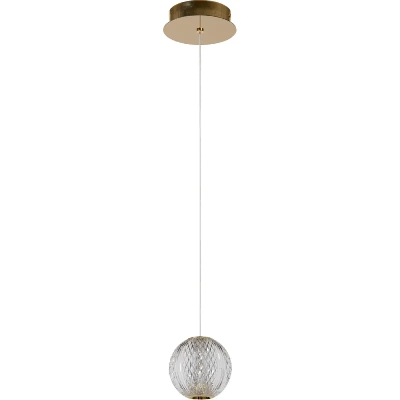 Wyprzedaż Lampa wisząca glamour Cintra 11cm przeźroczysty/mosiądz Lucide