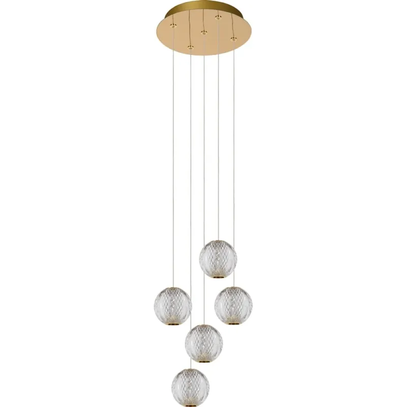 Zamów teraz Lampa wisząca glamour Cintra V 32cm przeźroczysty/mosiądz Lucide
