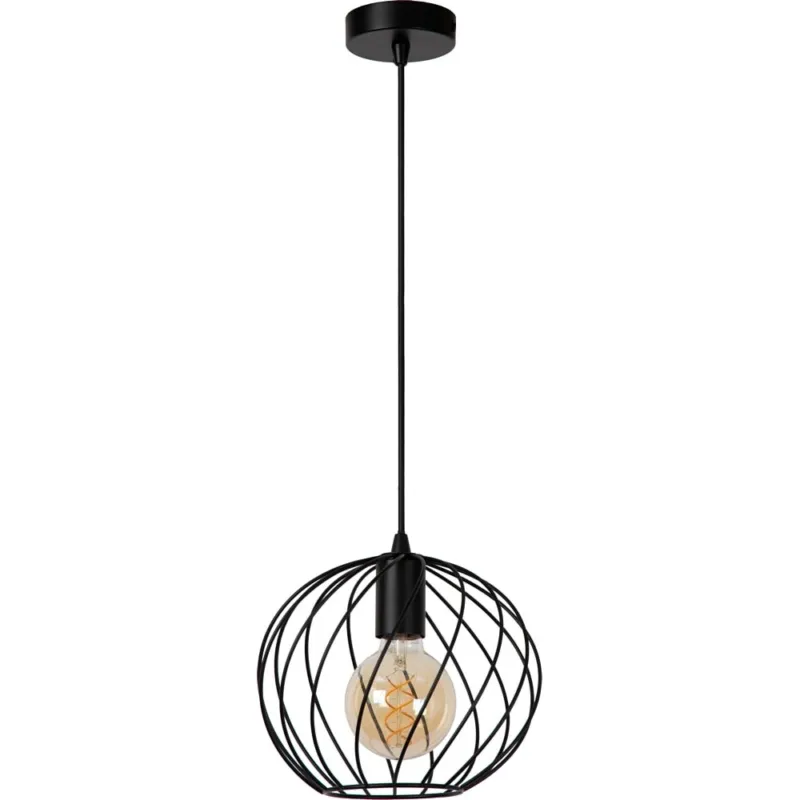 Tylko do końca tygodnia Lampa wisząca druciana kula Danza 25cm czarna Lucide