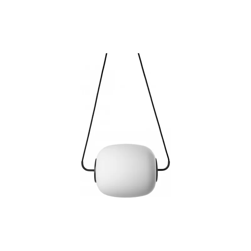 Lampa wisząca szklana designerska Epli 30cm biało-czarna Ummo Obniżka ceny