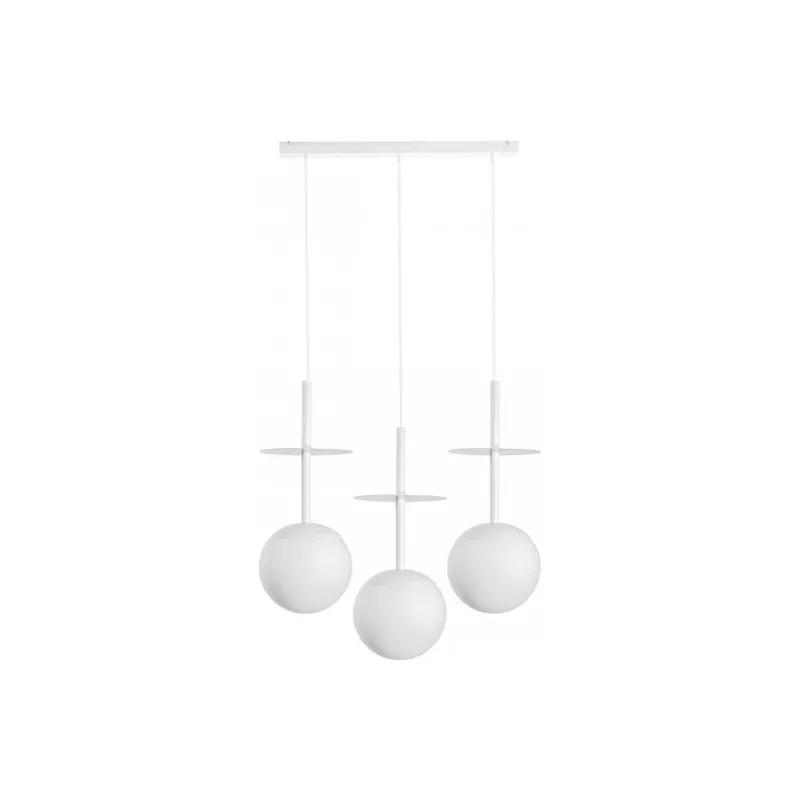 Lampa wisząca 3 szklane kule na listwie Plaat A 130cm biała Ummo Bezpieczna płatność