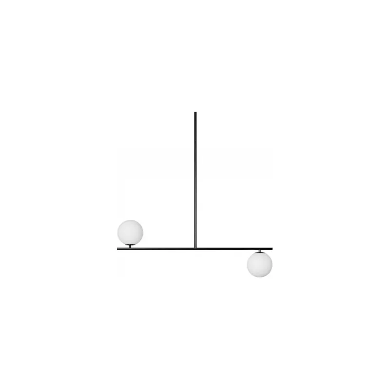 Lampa sufitowa 2 szklane kule Suguri CXL 90cm biało-czarna Ummo Wyprzedaż