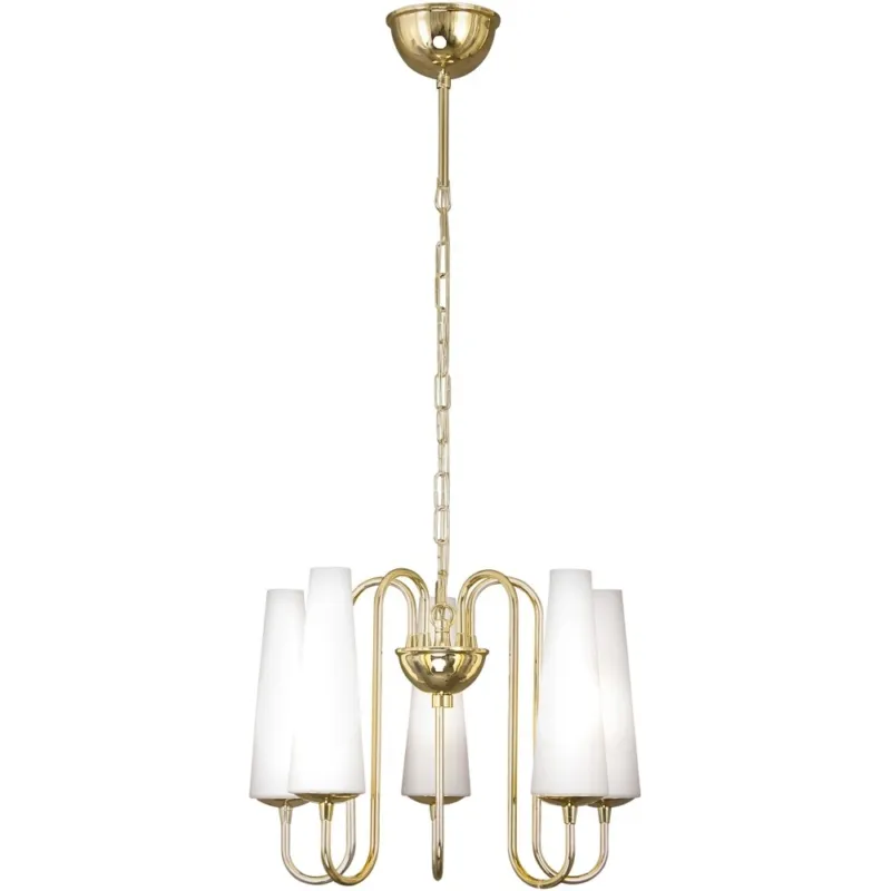 Żyrandol szklany glamour Magnum V 40cm biały/złoty Zumaline Nowy
