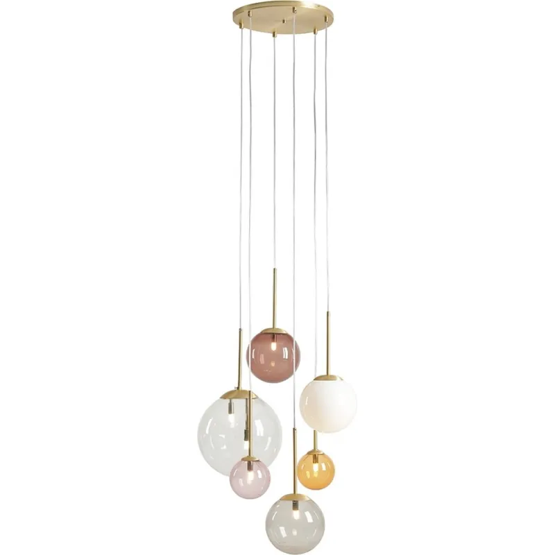 Lampa wisząca szklane kule Bosso Ring 57cm multikolor Aldex Zniżka
