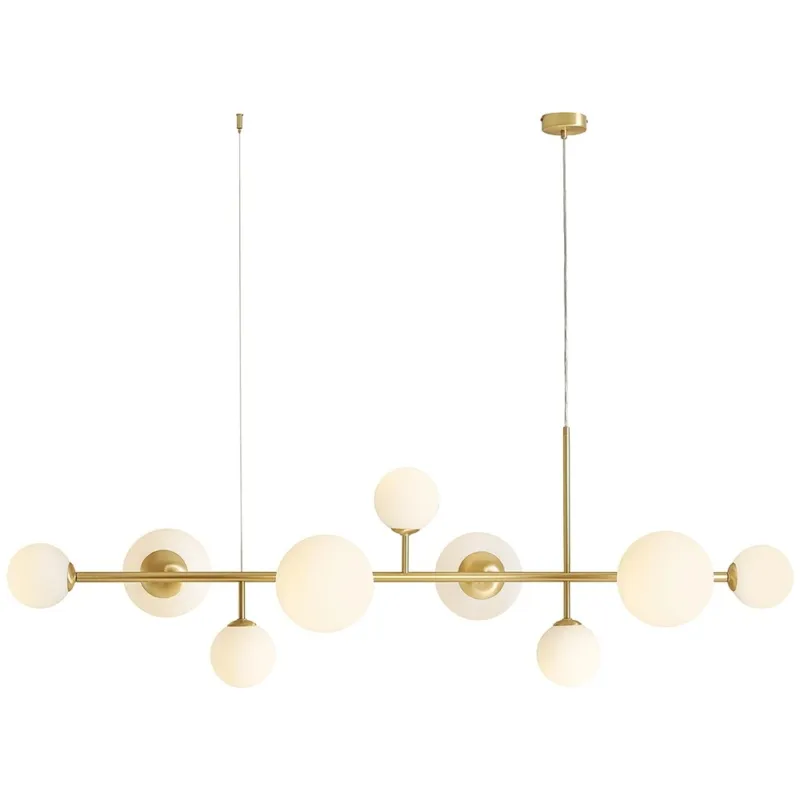 Lampa wisząca szklane kule Dione IX 168cm biało-mosiężna Aldex Zamów dziś
