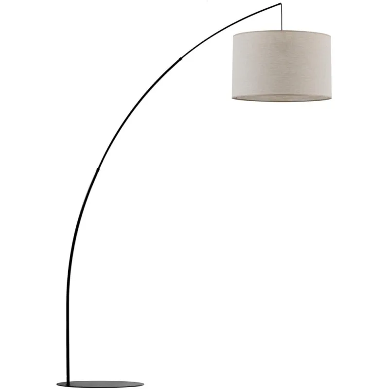 Zamów teraz Lampa podłogowa łukowa z abażurem Moby szaro-beżowa TK Lighting