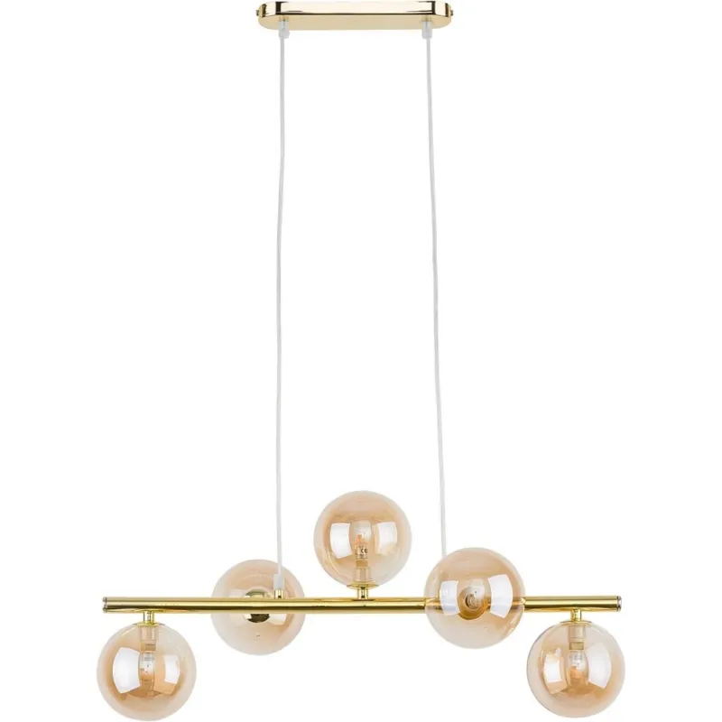 Zamów teraz Lampa wisząca podłużna szklane kule Estera V 80cm bursztyn/złoty TK Lighting