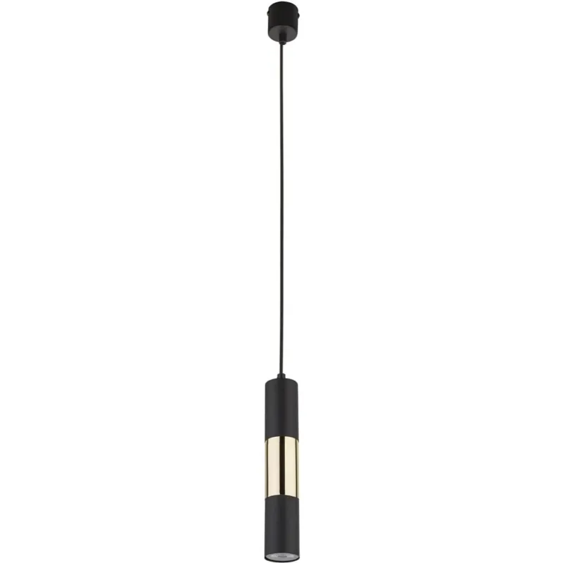 Lampa wisząca tuba Vivien 5,2cm czarno-złota TK Lighting Dodaj do koszyka