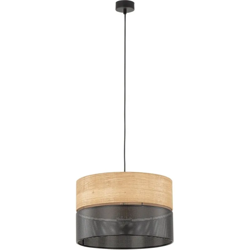 Lampa wisząca ażurowa z drewnem Nicol 38cm czarna TK Lighting Tylko do końca tygodnia