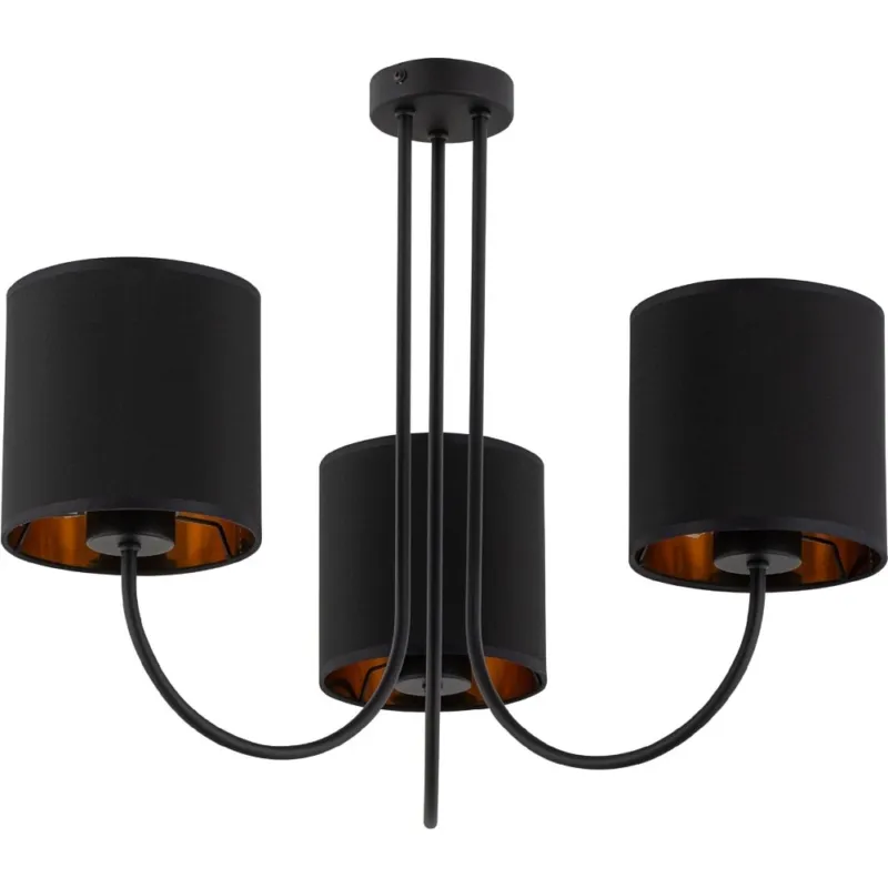 Żyrandol z abażurami Torens III 57cm czarny TK Lighting Rabat