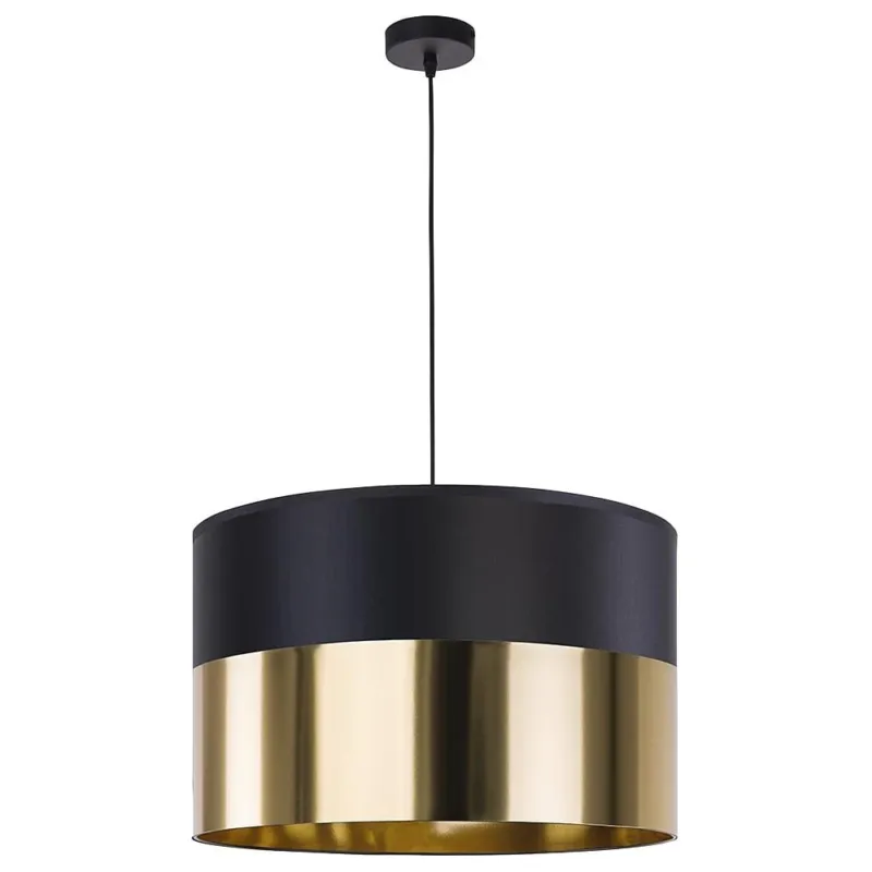 Nie przegap Lampa wisząca glamour z abażurem Londyn 50cm czarno-złota TK Lighting