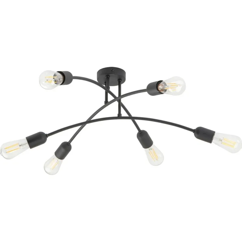 Bezpieczna płatność Lampa sufitowa loft "patyczak" 6 punktowa Helix 62cm czarna TK Lighting