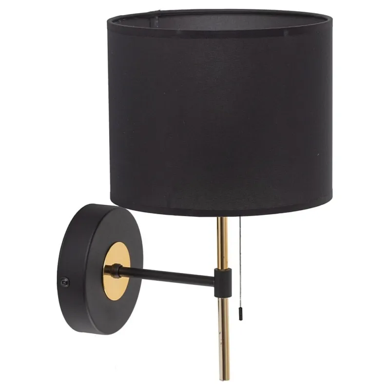 Oferta limitowana Kinkiet z abażurem i włącznikiem Lord czarny/złoty TK Lighting