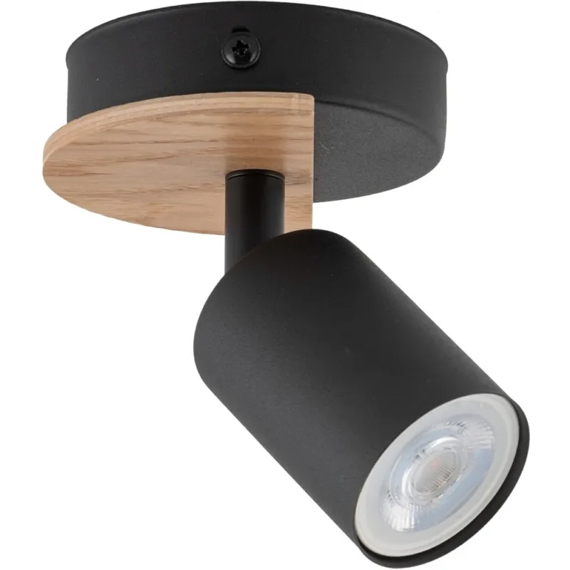 Cena promocyjna Reflektor sufitowy loft Cover Wood czarny/drewno TK Lighting