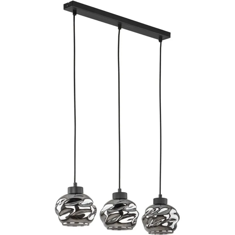 Ekspresowa dostawa Lampa wisząca szklana nowoczesna na listwie Zulia 59cm grafit lustrzany/czarny TK Lighting