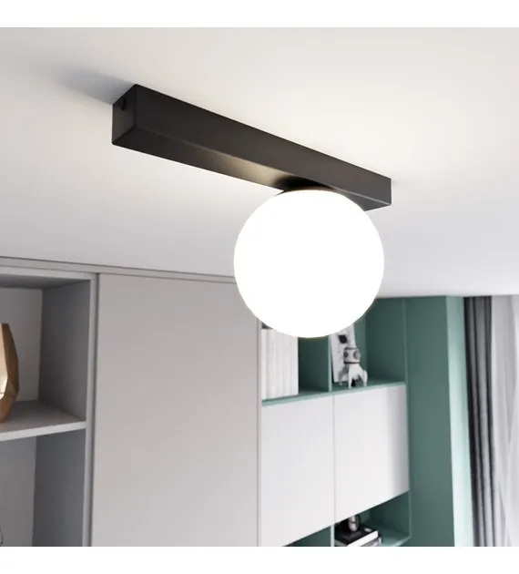 Tylko dziś Szklana lampa sufitowa Pen z białym kloszem