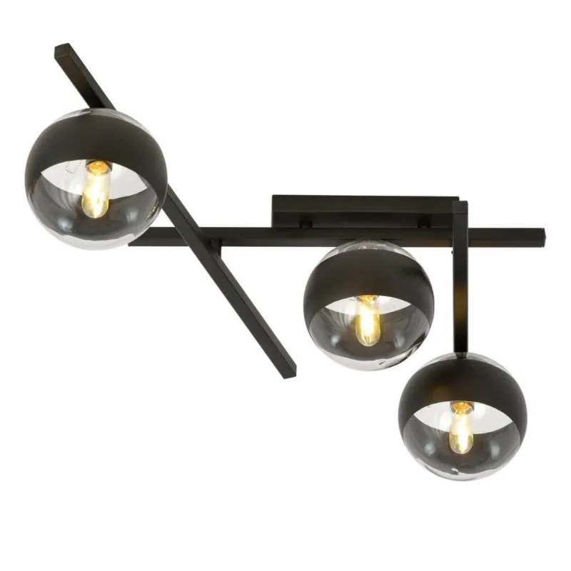 Szklana lampa sufitowa Harpo 3 na metalowym stelażu Hit cenowy